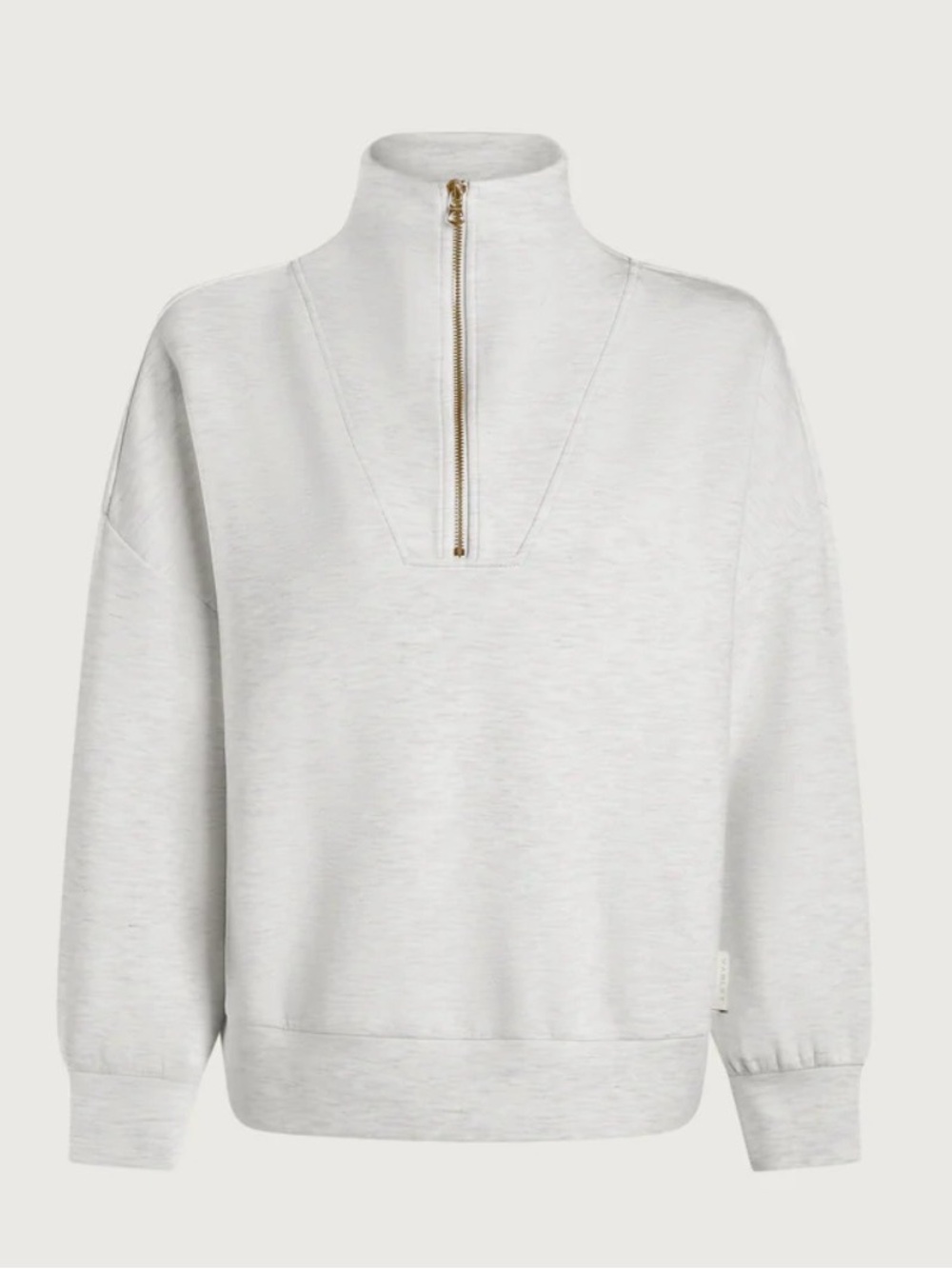 Hawley Half-Zip Sweat in Ivory Marl